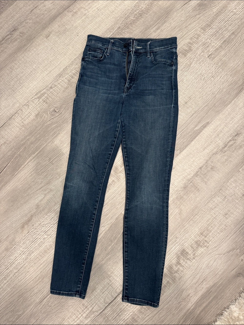 MOTHER Dark Blue Skinny High-Rise Jeans